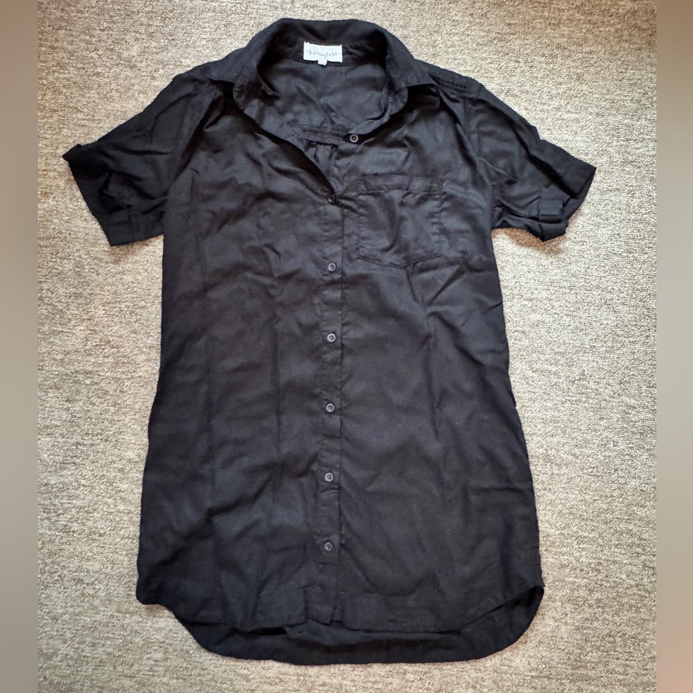 Bella Dahl Black Casual Button Down Shirt Dress